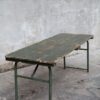 Vintage Legertafel + banken - Afbeelding 2