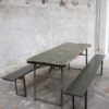 Vintage Legertafel + banken