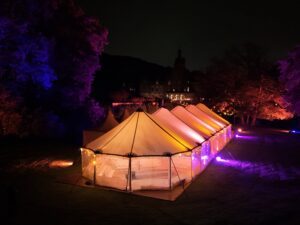 White Luxury tent extra Large 10 x 28 meter